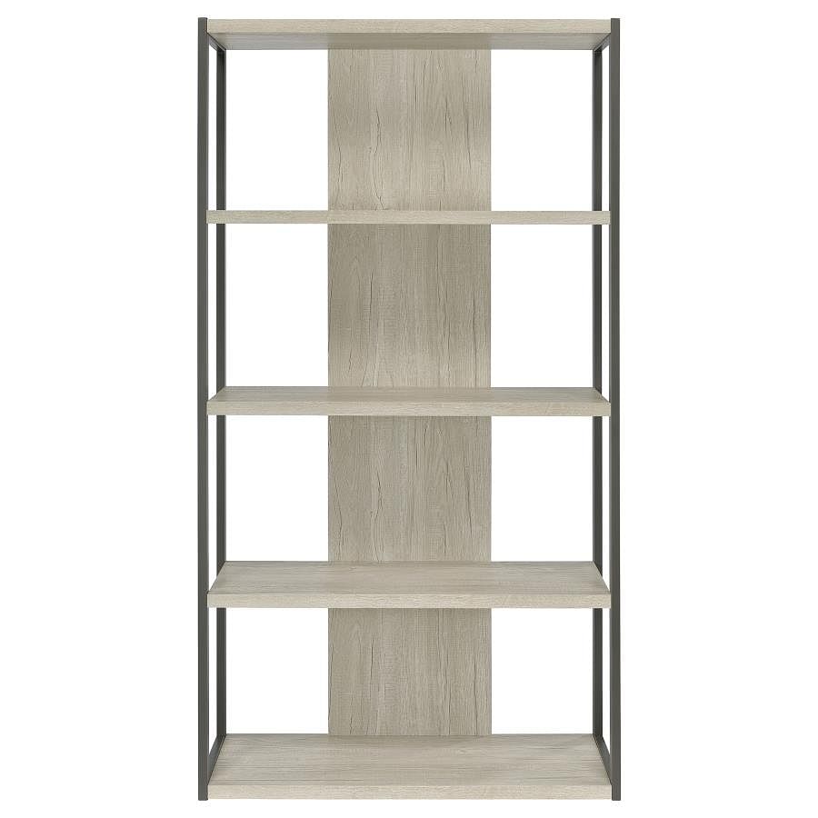 Loomis 4-shelf Bookcase Whitewashed Grey